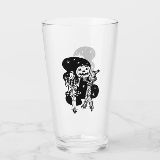 Retro Dames met pompoen Glas (Achterkant)