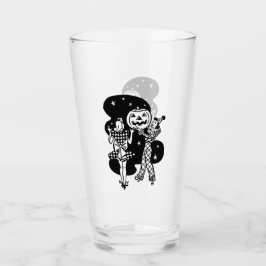 Retro Dames met pompoen Glas