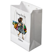 Retro Dames Verjaardag Gepersonaliseerd Medium Cadeauzakje (Voorkant Gekanteld)