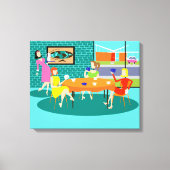 Retro dameskaartspel — Verrekte canvas afdrukken (Voorkant)