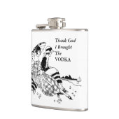 Retro Damon Beach Funny Wodka Alcohol Quote Heupfles (Links)