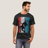 Retro Dance Birthday Champion Silhouette Red White T-shirt (Voorkant volledig)