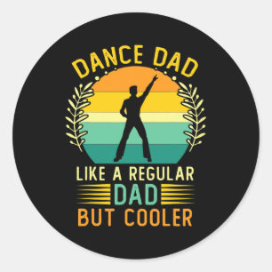 Retro Dance Dad Vaderdag Dancing Ronde Sticker