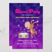 Retro Dance Disco Mijlpaal 60e Verjaardagsfeest Kaart (Voorkant / Achterkant)