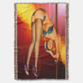 Retro Dance Entertainer Gooi Deken (Voorkant Verticaal)