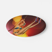 Retro Dance Entertainer Party Papier Borden Papieren Bordje (Gekanteld)