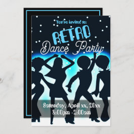 Retro Dance Feest Teal  Kaart