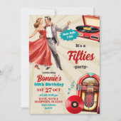 Retro  Dance Fifties Adult Party Kaart (Voorkant)