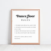 Retro Dance Floor Regels Minimalistisch Trouwteken Poster