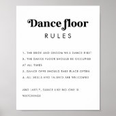 Retro Dance Floor Regels Minimalistisch Trouwteken Poster (Voorkant)