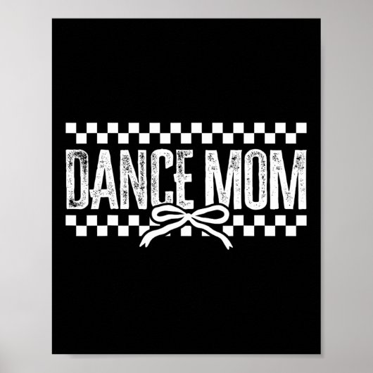Retro Dance Mom Coquette Bow Geruite Dans Mama Poster (Voorkant)