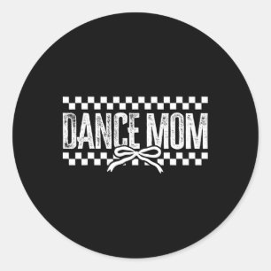 Retro Dance Mom Coquette Bow Geruite Dans Mama Ronde Sticker