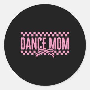 Retro Dance Mom Coquette Bow Geruite Dans Mama Ronde Sticker
