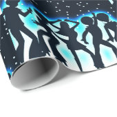 Retro Dance Party Blauwgroen Cadeaupapier (Rol Hoek)