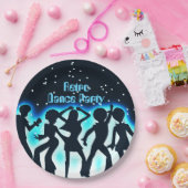 Retro Dance Party Blauwgroen Papieren Bordje (Feest)