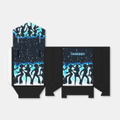 Retro Dance Party Blauwgroen Tent Bedankdoosjes (Uitgevouwen)