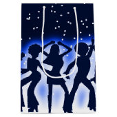 Retro Dance Party Blue Medium Cadeauzakje (Achterkant)