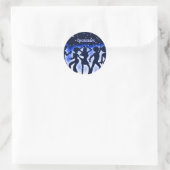 Retro Dance Party Blue Ronde Sticker (Tas)