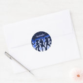 Retro Dance Party Blue Ronde Sticker (Envelop)