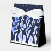 Retro Dance Party Blue Tent Bedankdoosjes (Voorkant Zijde)
