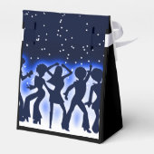 Retro Dance Party Blue Tent Bedankdoosjes (Achterkant)