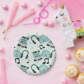 Retro Dance Party Music Patroon Papieren Bordje (Feest)