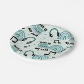 Retro Dance Party Music Patroon Papieren Bordje (Gekanteld)