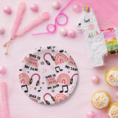 Retro Dance Party Music Pattern Paper-Borden Papieren Bordje (Feest)