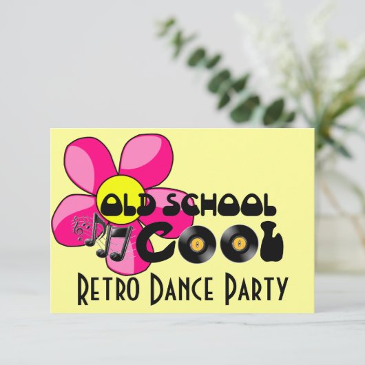 Retro Dance Party - Old School Cool Vinyl Records Kaart (Staand voorkant)