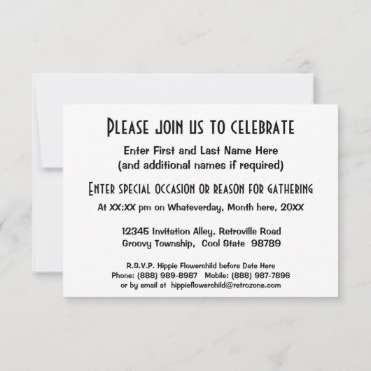 Retro Dance Party - Old School Cool Vinyl Records Kaart (Achterkant)