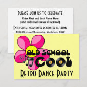 Retro Dance Party - Old School Cool Vinyl Records Kaart (Voorkant / Achterkant)