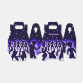 Retro Dance Party Paars Gable Bedankdoosjes (Uitgevouwen)