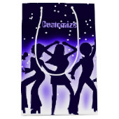 Retro Dance Party Paars Medium Cadeauzakje (Voorkant)