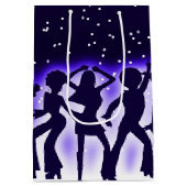 Retro Dance Party Paars Medium Cadeauzakje (Achterkant)