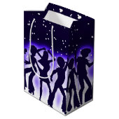 Retro Dance Party Paars Medium Cadeauzakje (Achterkant Gekanteld)