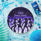 Retro Dance Party Paars Papieren Bordje (Feest)