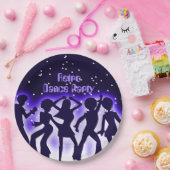 Retro Dance Party Paars Papieren Bordje (Feest)