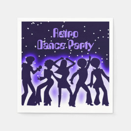 Retro Dance Party Paars Servet