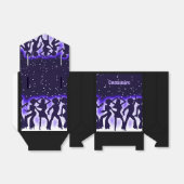 Retro Dance Party Paarse Tent Bedankdoosjes (Uitgevouwen)