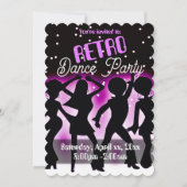 Retro Dance Party roze Kaart (Voorkant)