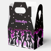 Retro Dance Party roze kabel Bedankdoosjes (Geopend)