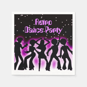 Retro Dance Party roze Servet
