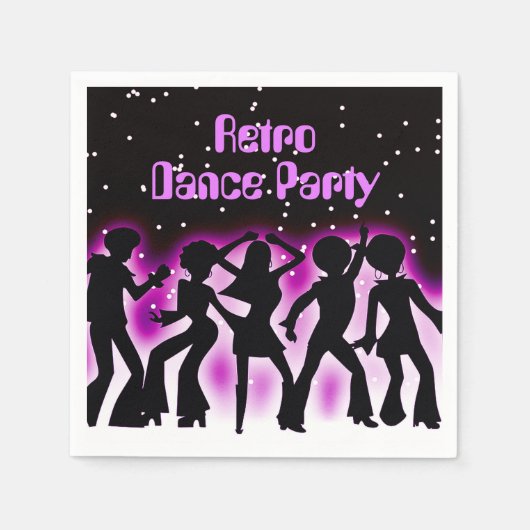 Retro Dance Party roze Servet (Voorkant)