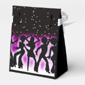 Retro Dance Party Roze Tent Bedankdoosjes (Achterkant)