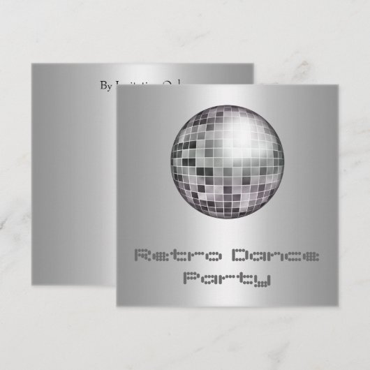 Retro Dance Party-uitnodiging Kaart (Voorkant / Achterkant)