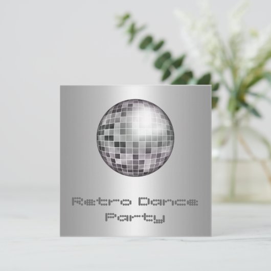 Retro Dance Party-uitnodiging Kaart (Staand voorkant)