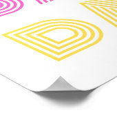 Retro Dance Roze Geel Turquoise Poster (Hoek)