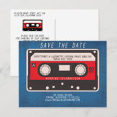 Retro Dance Tape Mix Wedding Save the Date Aankondigingskaart (Voorkant / Achterkant)