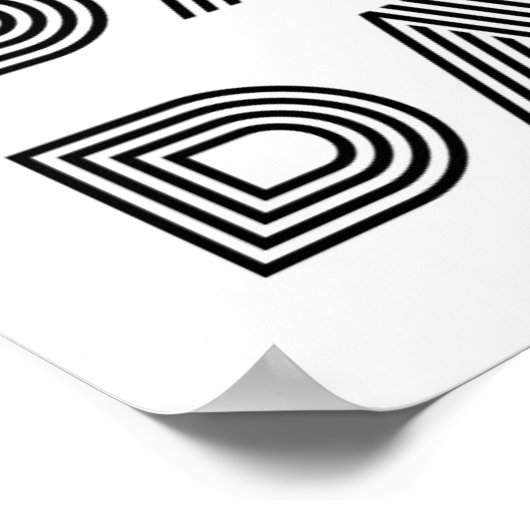 Retro Dance Typografie Zwart Wit Poster (Hoek)