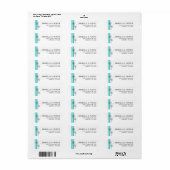 Retro Dandelions Blue Minimalist Address Label (Full Sheet)